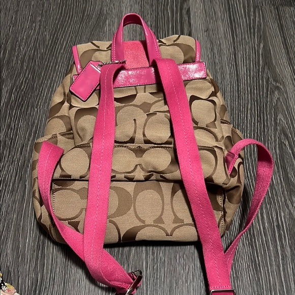 Coach Tan and Pink Backpack - Picture 2 of 6